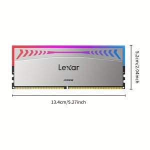 Lexar 32GB DDR5 CL26 6000MHz Hynix Adie Vest Strip RGB Light Bar - 16GB x 2, 데스크탑 메모리 바, 블루 & 핑크 네온