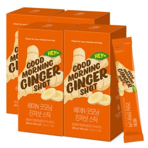 대상웰라이프 헤이N 굿모닝 진저샷 스틱 (20ml x 14포)X4 100% 네덜란드산 생강 국내산 대추와 배 함유