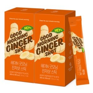 대상웰라이프 헤이N 굿모닝 진저샷 스틱 (20ml x 14포)X2 100% 네덜란드산 생강 국내산 대추와 배 함유