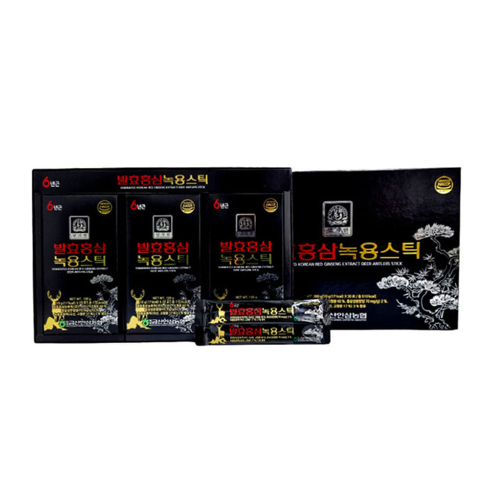 삼지원 6년근 발효 홍삼 녹용 진액 스틱 효능 <b>백제금산인삼농협</b> 30포