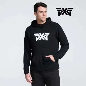 PXG 피엑스지 남성 클럽하우스 코지 후드 티셔츠 후디 긴팔 골프웨어 간절기 블랙