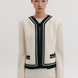 [잉크] Contrast Cropped Jacket - Ivory - 기타