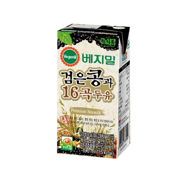Jeong Food Black Bean and 16 Grains Vegemil, 190ml, 48 units