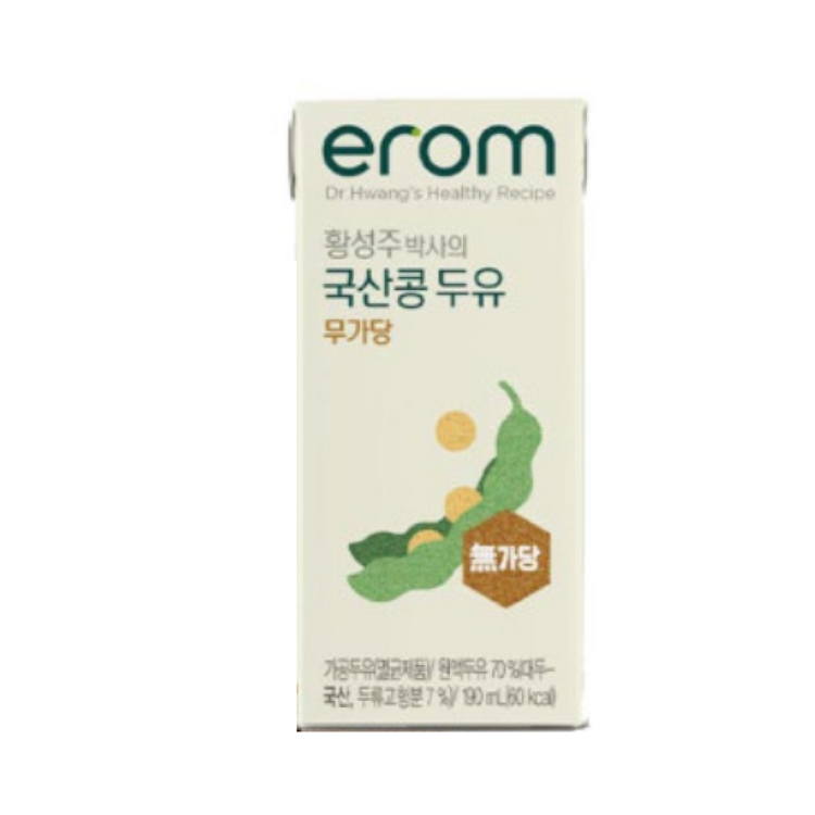 <b>한미헬스케어</b> 이롬 황성주 박사의 국산콩 두유 무가당, 190ml, 64개