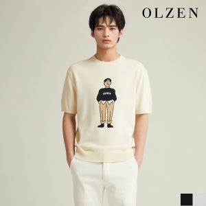 [이월][올젠] 올리버 캐릭터 자수 반팔 니트 (ZMD2ER1302)