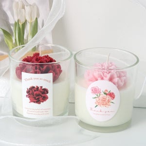 [무료선물포장] 카네이션 캔들 유리잔 어버이날 가정의달, 예설담