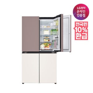 LG전자 (으뜸효율 대상) LG 디오스 오브제컬렉션 매직스페이스 냉장고 T875MKE111 1등급 870L 4도어냉장고