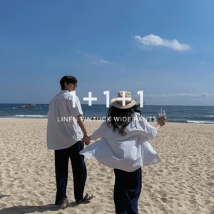 [1+1+1](UNISEX) 라이프 린넨 핀턱 와이드 팬츠