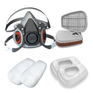 3M 반면형 양구형 방독마스크 중형 6200 풀세트 (6200+6001K+501+5N11)