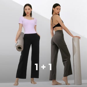 [2PACK] 블랙라벨 시그니처 파워라이즈 포켓 와이드 레깅스