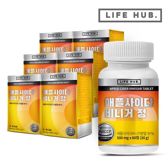 애플사이다비니거 정 6통(360정) 12개월분  6개  60정