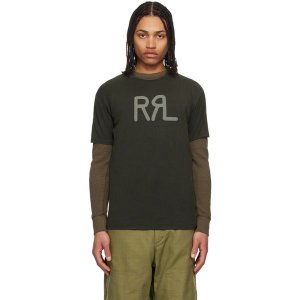 RRL 반팔 티셔츠 782897939002 FADED BLACK CANVAS 남성 251435M213000