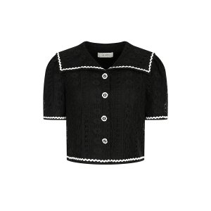 [JJ지고트] 레이스 세일러 칼라 크롭 재킷 (BLACK) GP5P0JK521