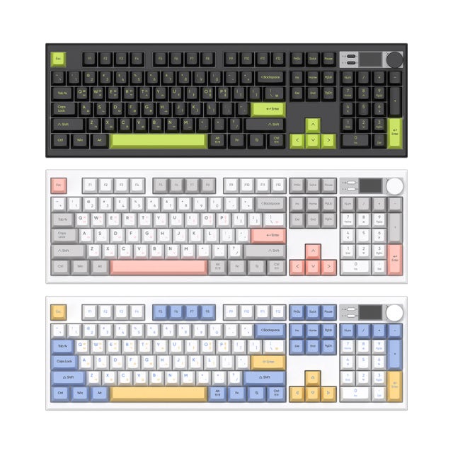 앱코 AS104 오피스네비게이터 3모드 기계식 키보드 화이트, 딥 사운드축