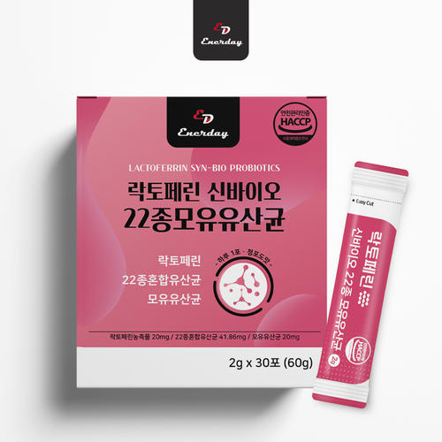 <b>에너데이</b> 락토페린신바이오22종 모유유산균 30포 프로바이오틱스 장건강 유익균 325708