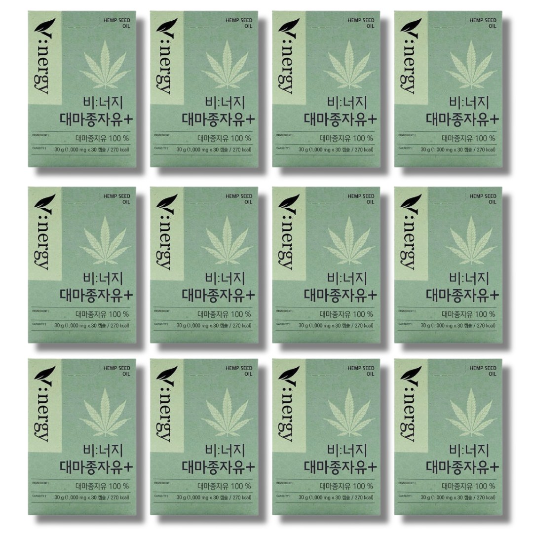 비너지 대마종자유 플러스 1000mg 30캡슐 12박스  30정  12개