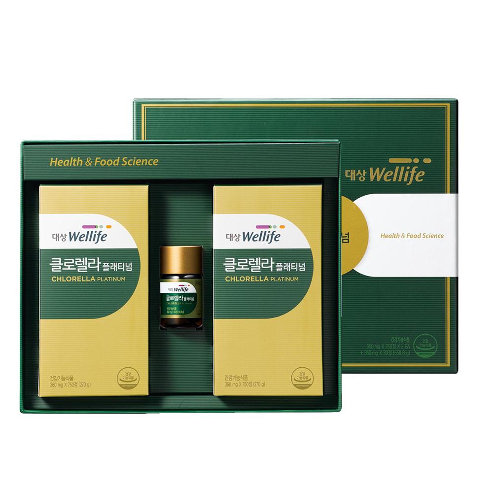 대상웰라이프 <b>클로렐라</b> 플래티넘 세트 360mg x 1500정, 1개