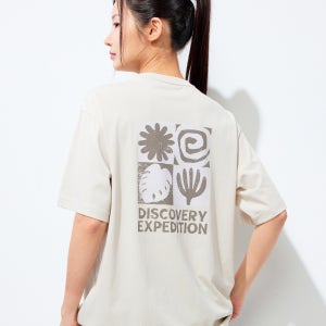 [디스커버리 공식몰] [재입고] 프레시벤트 워싱 아웃도어 프레임 그래픽 반팔티셔츠 (다크 아이보리) DXRS8O053-IVD [기능성,반팔티,쿨티,냉감,티셔츠,쿨링]