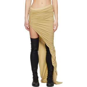 RICK OWENS DRKSHDW 베이지 할리우드 소프트 에드푸 롱 맥시 스커트 DS01E3334 BHDB PARCHMENT 251126F093014
