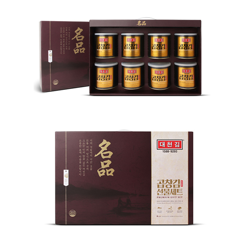 대천맛김 대천김 곱창김 명품캔 S708호 <b>선물</b>세트 30g x 8개입, 1개