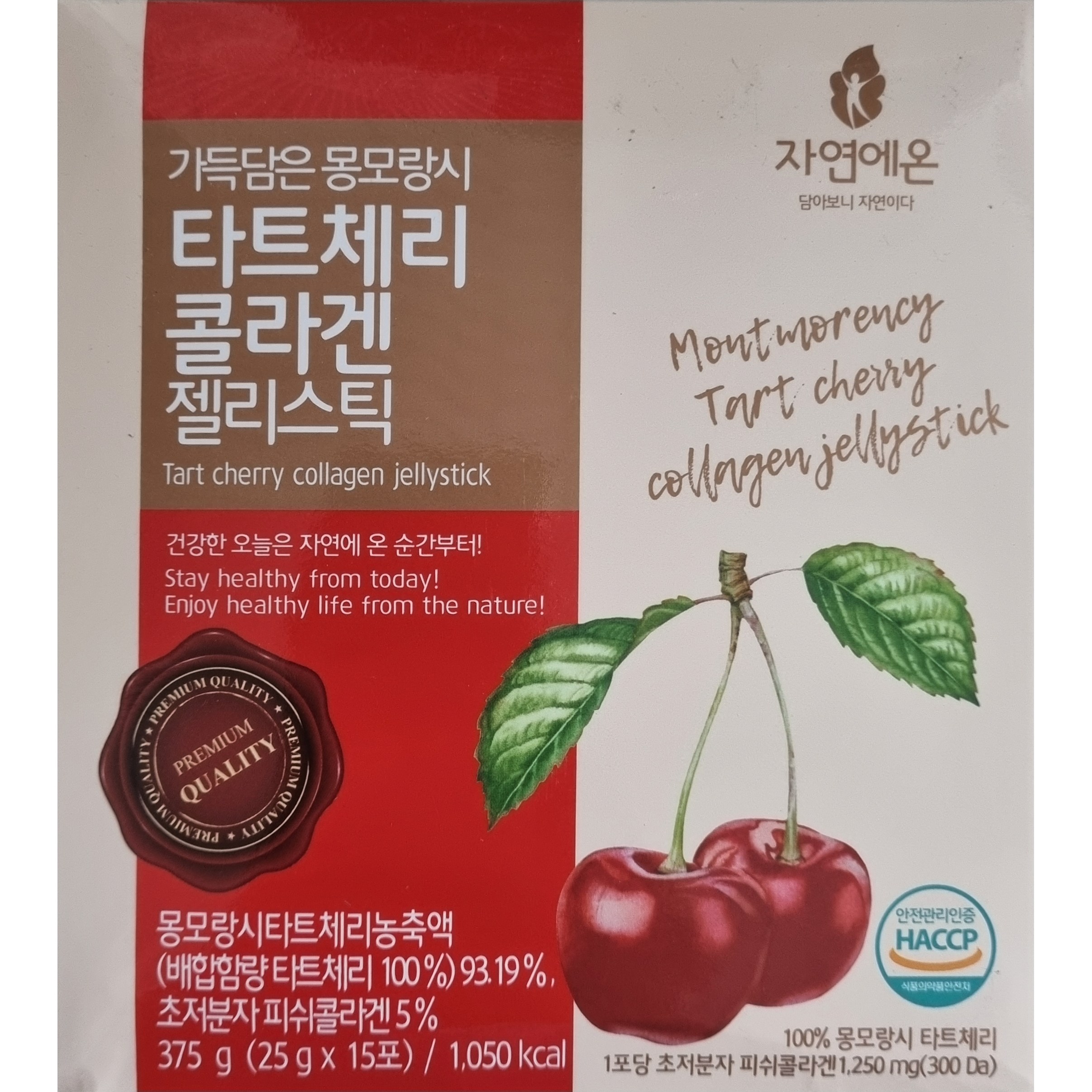 <b>자연에온 가득담은</b> 몽모랑시 <b>타트체리 콜라겐 젤리스틱</b>  375g  1개