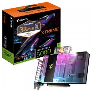 GIGABYTE AORUS 지포스 RTX 5080 XTREME 워터포스 WB D7 16GB 피씨디렉트