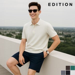 에디션 린넨 버튼 카라 반팔 니트 (NND2ET1994)