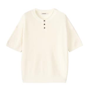 [엑스컨테이너] 클래식 헨리넥 하프 니트 (IVORY) E5S-CHNHK42 IVORY