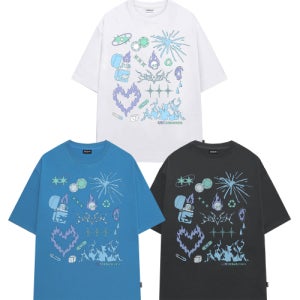 [오드스튜디오] 키치 아이콘 그래픽 오버핏 티셔츠 - 3COLOR OO5MURT126WH