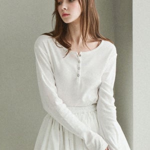 [슬로우롤리] Basic snap sleeve t-shirt 5007634015