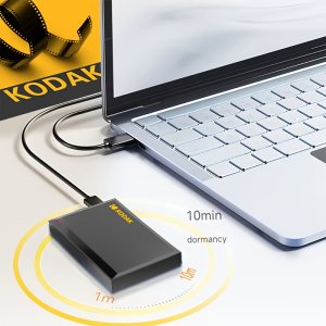 Kodak PHDD 2.5인치 휴대용 외장 하드 드라이브 500G/1TB, 게이밍용 PHDD 스토리지, PC 맥 데스크탑 맥북 호환