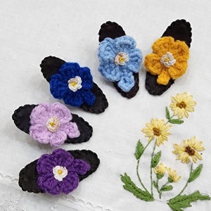 네잎클로버 똑딱이핀 🍀 렌덤으로 5컬러🍀, 바늘꽃ㆍ수를 놓다