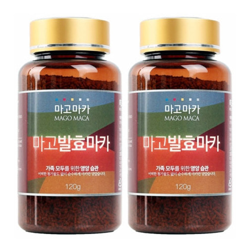 [2병] 페루의 보물 순수 발효마카분말 120g 깊고 진한 영양 활력 <b>에너지</b>  2개
