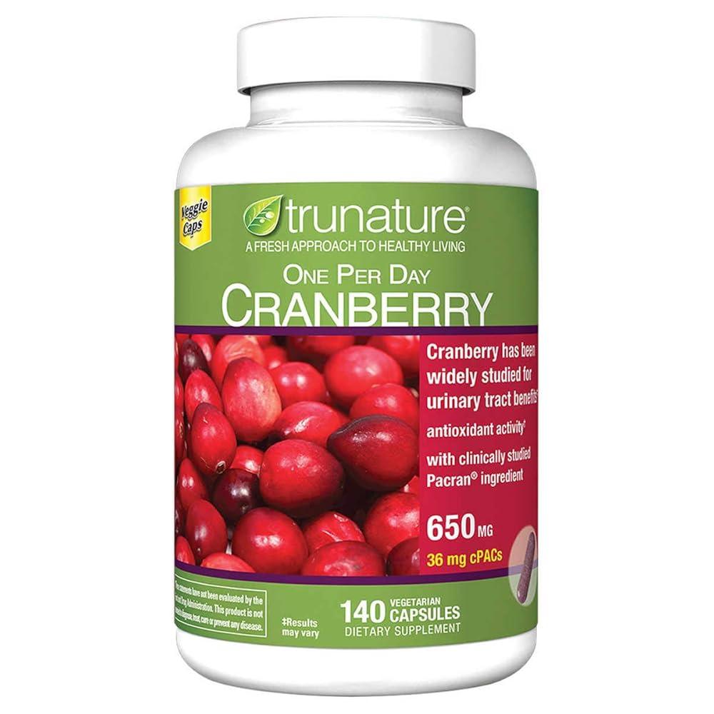 <b>TruNature</b> <b>Trunature</b> 크랜베리 650mg 캡슐 140개3팩  3개  140정