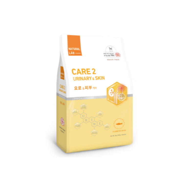 네츄럴랩 <b>케어</b>2 <b>요로</b>+피부 유기농 기능성 사료, 2kg, 3개
