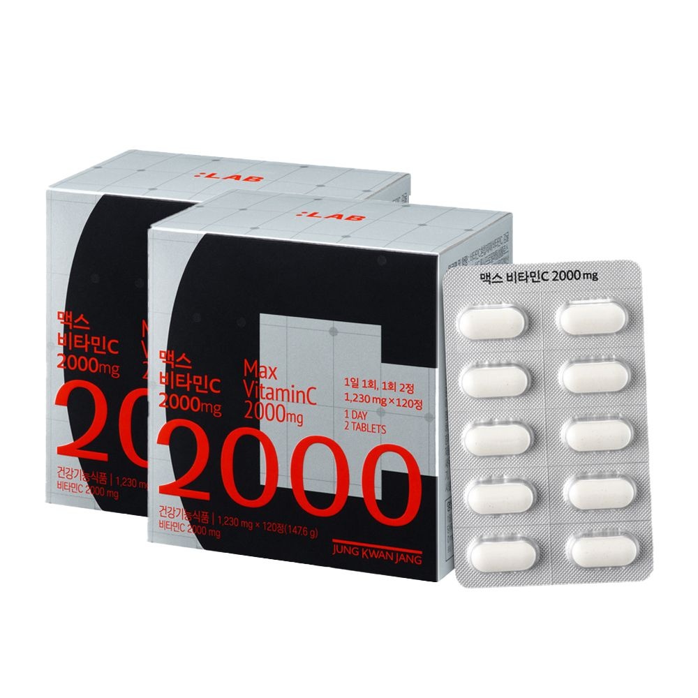 일양약품 <b>정관장</b> 맥스 <b>비타민C</b> 2000mg 120정 2개-고함량 <b>비타민</b> 항산화 활력