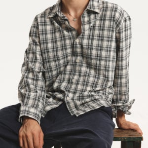 [가든익스프레스] Check Comfort Shirt (ivory mix) GESFA24001IVX