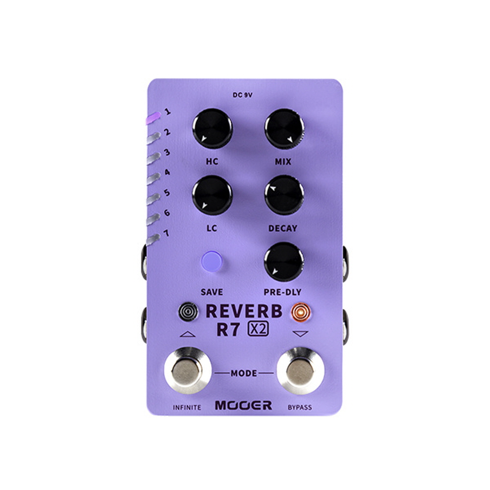 MOOER 무어 R7 X2 Reverb 전자기타 이펙터 페달 14종 스테레오 리버브