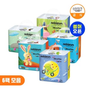 나비잠 기저귀 울트라씬듀얼핏 썸머팬티 6팩