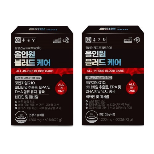 <b>종근당</b> 올인원 블러드 케어 1200mg x 60캡슐, 2개