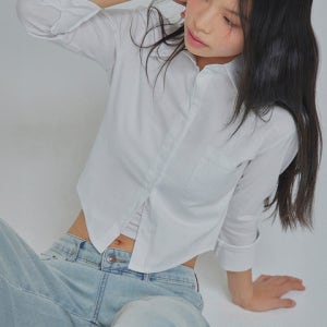 [탑걸] ROUND HEM SLIM FIT SHIRTS_T416TP119