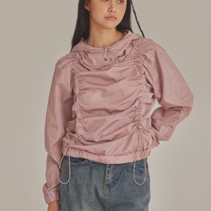 [탑걸] SHIRRED HOODIE ANORAK PULLOVER_T423OT806