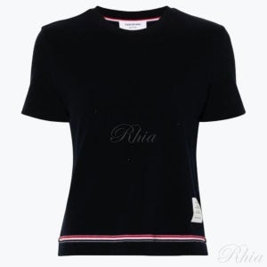 톰브라운 코튼 피케 RWB 반소매 티셔츠 상의 네이비 FJS193AJ0185415 4780409