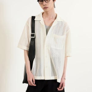 [티엔지티] Crochet Camp Collar Shirt (Cream) TNSH5E202IV