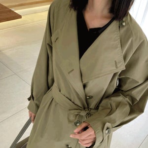 [30%세일]44997/노카라 A라인 트렌치코트