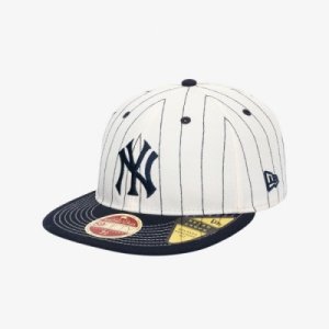 MLB 쿠퍼스타운 뉴욕 양키스 헤리티지 레트로 크라운 피티드캡 크롬 화이트/네이비
