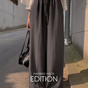 [다다익선/기획특가/MADE]벨 린넨 와이드 팬츠(자체제작 제작상품 밴딩바지 와이드팬츠 린넨함유 린넨바지 밴딩바지 허리밴딩 와이드팬츠 루즈핏 데일리룩 여름 여름바지 간절기바지)