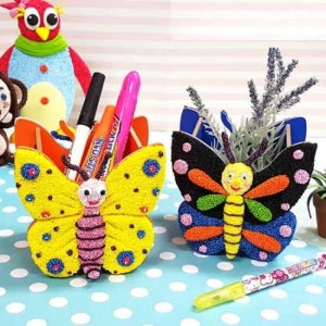 초등 봄나비 볼클레이 조립 연필꽂이만들기 (5인세트) 취미활동 엄마표미술