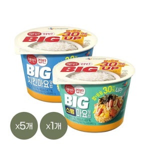 [1등 컵밥] 햇반 컵반 BIG 치킨마요덮밥 313g x5개+스팸마요덮밥 307g x1개