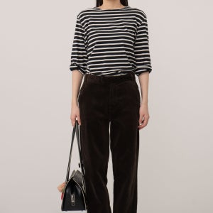 여성 여자 마가렛호웰 MHL 빈티지 골덴 바지 코듀로이 브라운 크롭 팬츠